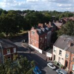 View of residential building plot on College Grove Road, Wakefield, near Clarendon Road junction with full planning for 2-bed home
