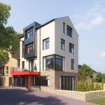 Building plot southeast of 9 Hulme Street, Sowerby Bridge, with full planning permission 22/00007/FUL for modern four-storey family home