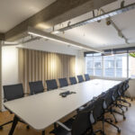 Expansive communal roof terrace with panoramic views from premium office building in vibrant Clerkenwell, London