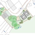 Vacant Purley development site CR8 with space for off-road parking and south-facing gardens for three 3-bed homes