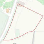 Panoramic views of Beeston Castle from 3.40 acre grassland paddocks for sale off A49 in Tiverton near Tarporley, Cheshire
