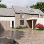 Scenic 0.25 acre building plot on Astley Street, Darwen, surrounded by cottages and woodland, approved for luxury 3-bed detached home