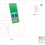 Aerial view of development land at Bateman Close, Cudworth, Barnsley with outline planning for two detached homes and rural views