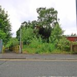 View of 2.07-acre freehold development land boundary at A57 Liverpool Road, Warrington, with dual access and railway proximity