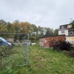 Cleared 0.103-acre freehold plot in Brookside Gardens Enfield EN1, piling works finished for 4-bed detached home development