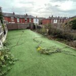 Frontage view of freehold land at 28 Brinnington Road SK1, Portwood, with full planning for modern 2-bed detached home