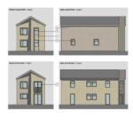 Aerial view of vacant residential land in The Common, Dewsbury WF12, with planning permission for spacious 4-bedroom detached home
