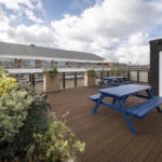 Communal roof terrace with city views at 77 Bastwick Street, prime Clerkenwell office building featuring modern amenities and excellent connectivity