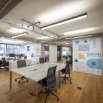 Stunning communal roof terrace with panoramic London views at 77 Bastwick Street office in prime Clerkenwell location