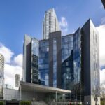 Stunning waterfront office views towards Canary Wharf from 3 Harbour Exchange Square, London Docklands E14 commercial property
