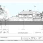 East-facing principal accommodation overlooking generous rear garden and deck in proposed split-level 4-bed contemporary home, East Ridgeway, Cuffley, Hertfordshire